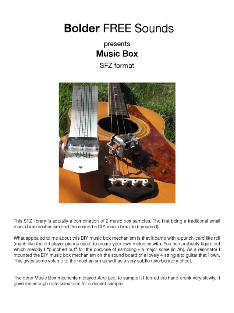 Music Box Melodies SFZ Library Featuring Traditional and DIY Music Box