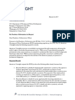 March 16, 2017 - American Oversight FOIA Request to HUD (HUD-17-0032)