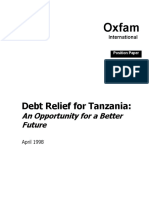 Debt Relief For Tanzania: An Opportunity For A Better Future