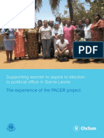 Supporting Women To Aspire To Election To Political Office in Sierra Leone: The Experience of The PACER Project