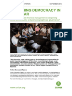 Deepening Democracy in Myanmar: What Role For Public Financial Management in Deepening Social Accountability and Promoting Legitimate Governance?