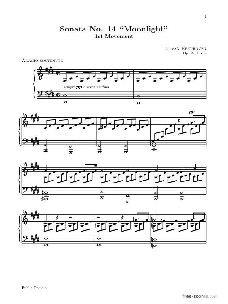 Accordi e Spartiti.it Beethoven - Sonata al chiaro di ...