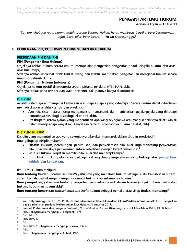 Term 1 Pengantar Ilmu Hukum Sep 2016