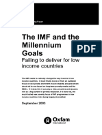 The IMF and The Millennium Development Goals: Failing To Deliver For Low Income Countries