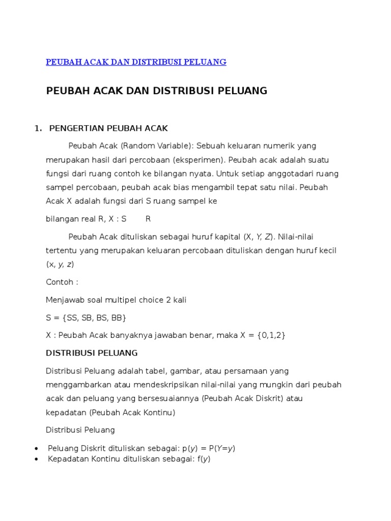 13++ Contoh Soal Distribusi Peluang Kumulatif Variabel ...