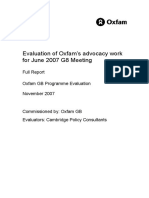 Evaluation of Oxfam's Advocacy Initiatives For June 2007 G8 Meeting in Germany