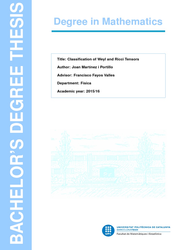 Classification of Weyl and Ricci Tensors | PDF | Differentiable ...