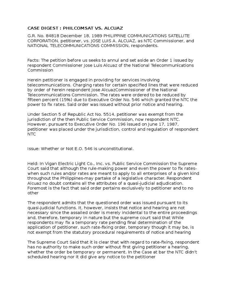 Philcomsat Vs Alcuaz | PDF | Social Science | Law