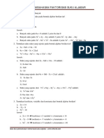 Soal Dan Pembahasan Faktorisasi Suku Alj PDF