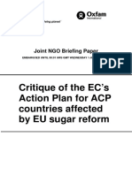 Critique of The European Commission's Action Plan For African, Caribbean, and Pacific Countries Affected by EU Sugar Reform