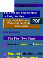 Chapter Three: The First and Second Steps in Essay Writing