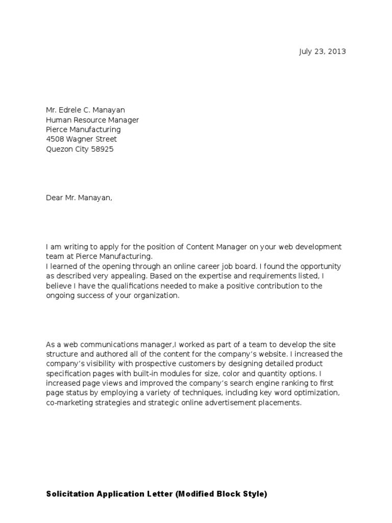 Modified Block Application Letter | PDF | Computers