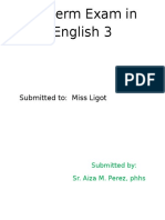 Midterm Exam in English 3: Submitted To: Miss Ligot