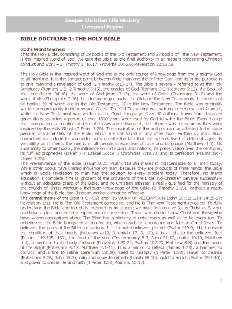 Bible Doctrine Deeper Christian Life Ministry | PDF | Baptism | Repentance