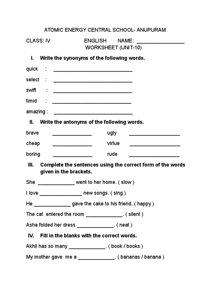english workbook unit 4 class 10
