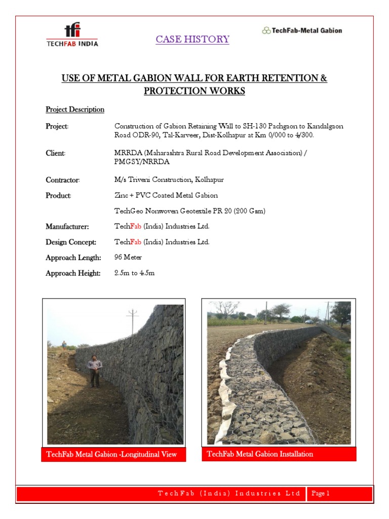 Gabion Wall Construction Overview | PDF | Soil | Economic Sectors