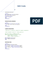 SAS Code: I. Statistical Test