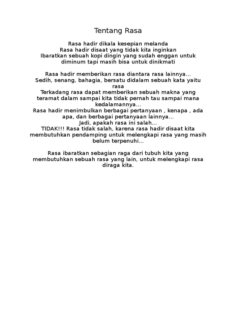 Tentang Rasa | PDF | Pengembangan Diri | Agama & Spiritualitas