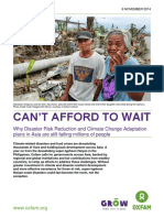Can’t Afford to Wait: Why Disaster Risk Reduction and Climate Change Adaptation plans in Asia are still failing millions of people