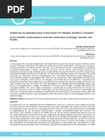 Análisis de Una Asignatura Para La Educación CTS Biología Genética y Sociedad