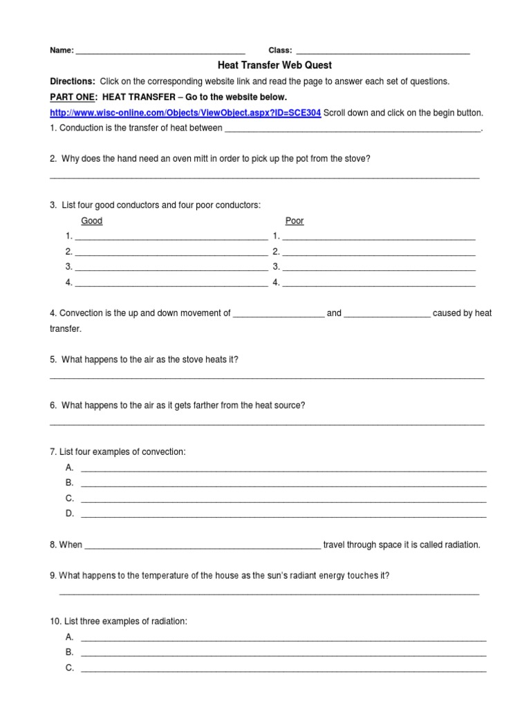 Types of Heat Transfer quest PDF Heat Transfer Convection