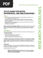 Style Guide for Notes, References, and Bibliographies