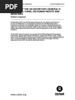 Report of The UN Secretary-General's High-Level Panel On Human Rights and Medicines: Oxfam's Response