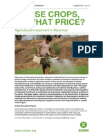 Whose Crops, at What Price? Agricultural Investment in Myanmar