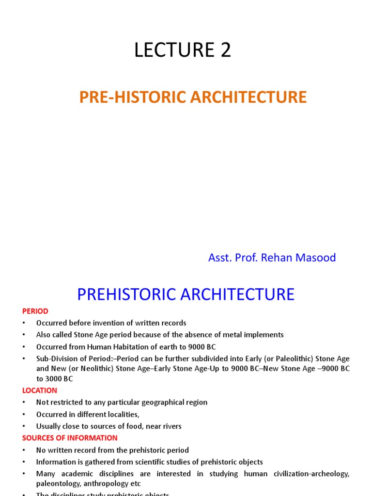 Prehistoric Architecture Overview | PDF | Neolithic | Stone Age