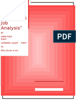 Job Analysis in Coke