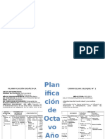 Planificación didáctica bloque 1 Ciencias Naturales Octavo Año Básico