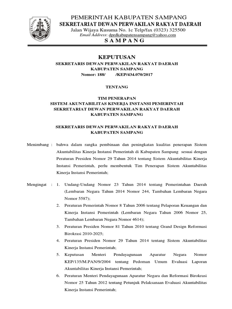 Tim Penerapan Sakip Kabupaten Sampang Pdf