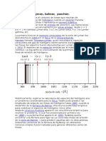 Serie de Lyman, Balmer, Paschen y Pfund: explicación de las líneas espectrales del hidrógeno