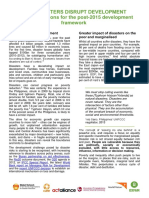 How Disasters Disrupt Development: Recommendations For The Post-2015 Development Framework