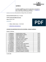 Lista de Espera Qu Mica