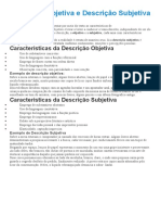 Descrição Objetiva e Descrição Subjetiva