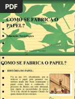 Como Se Fabrica o Papel - Diapositivos
