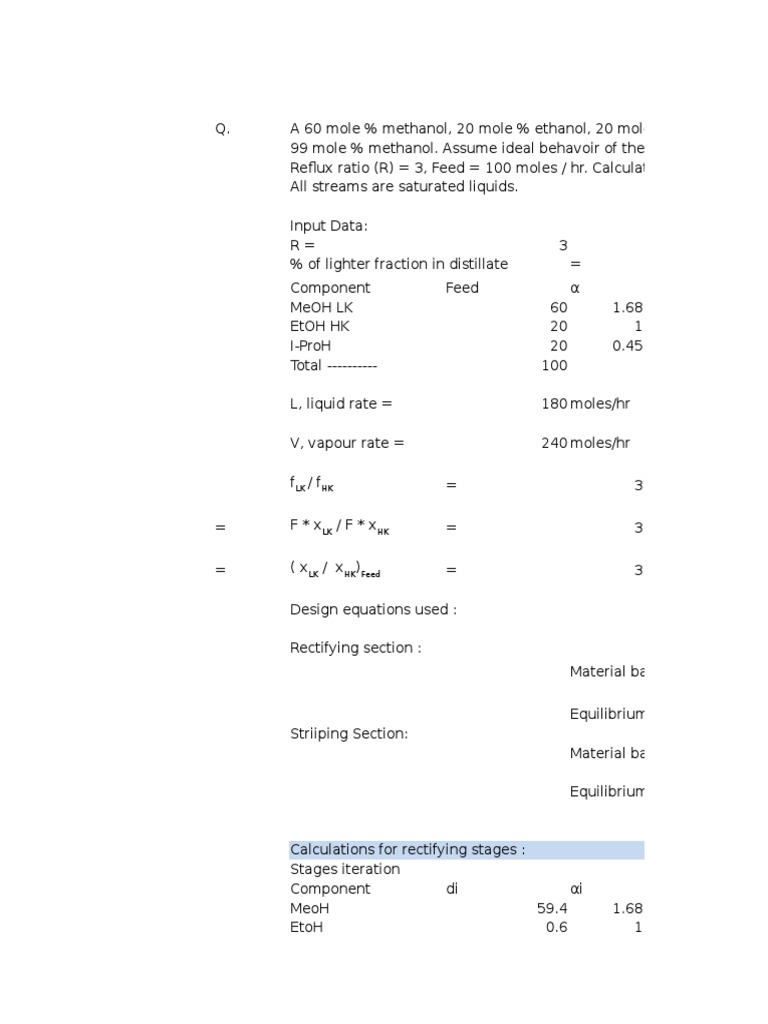 Lewis Mathesons Method | PDF | Distillation | Separation Processes