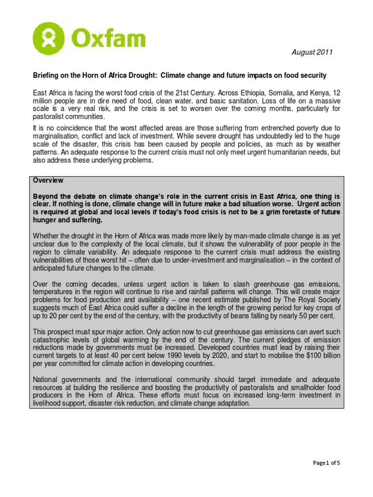 Climate Change and Future Impacts On Food Security | PDF | Climate ...