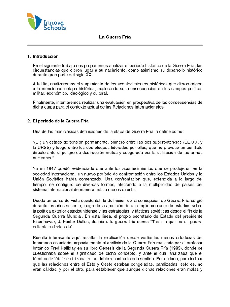 Anexo 8 La Guerra Fra PDF | PDF | Guerra Fría | Unión Soviética