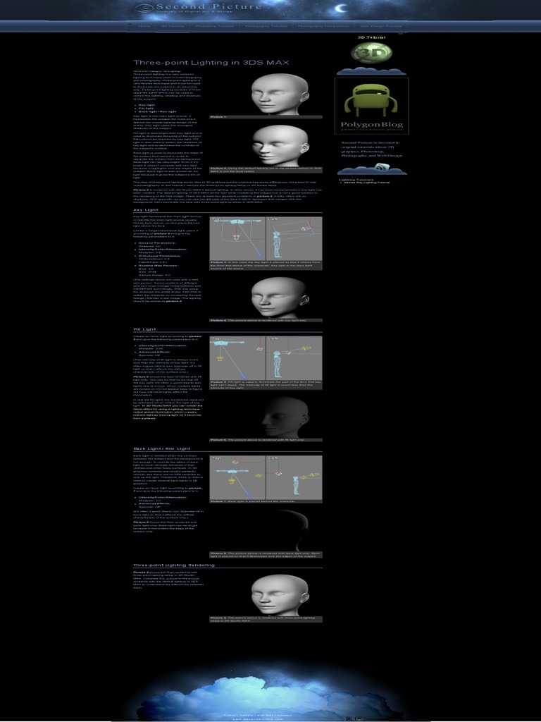 Three-Point Lighting in 3DS MAX | PDF | Rendering (Computer Graphics ...