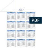 Calendario 2017 Excel Lunes A Domingo