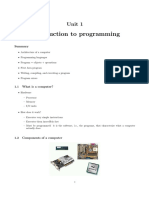 Introduction To Programming: Unit 1