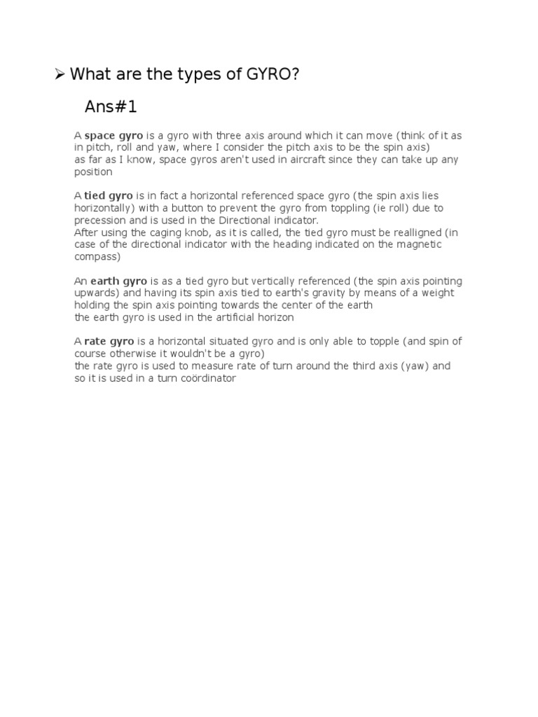 What Are The Types of GYRO | PDF | Gyroscope | Rotation