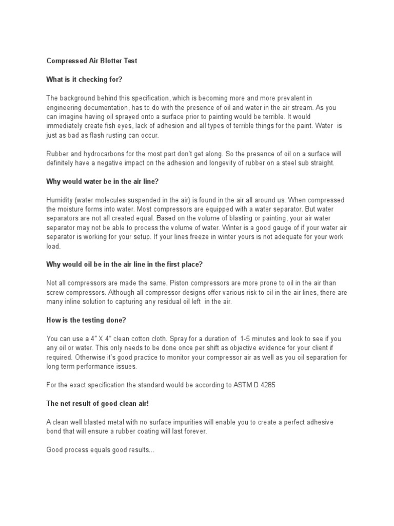 Blotter Test | PDF | Adhesion | Water