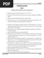 Ece-Vii-dsp Algorithms & Architecture [10ec751]-Assignment