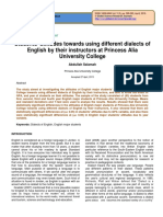 Students' Attitudes Towards Using Different Dialects of English by Their Instructors at Princess Alia University College