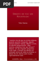 DIREITO DE NÃO REGISTRADO
