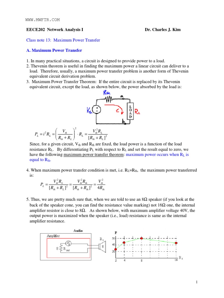 Maximum Power Transfer Download Free Pdf Electrical Network