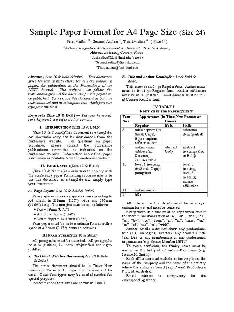 A4 Conference Paper Format Guide | PDF | Typefaces | Paragraph